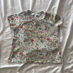 Dior Red and Pink Floral Short Sleeve Tee